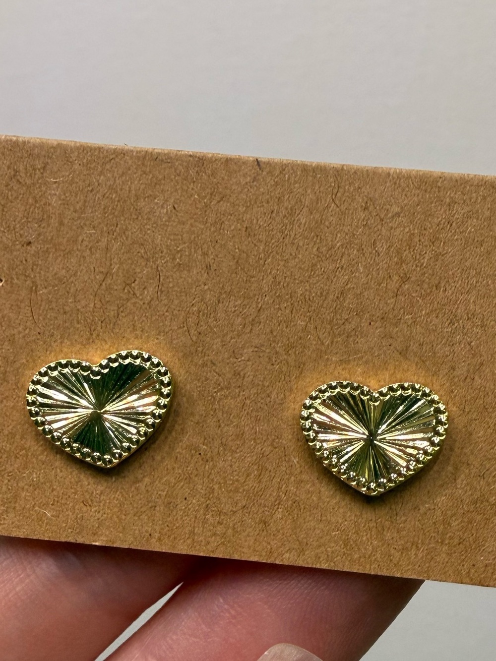 18k GP Heart Studs